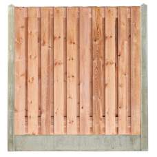 Hout-betonschutting wit/grijs i.c.m. Red class wood 21-planks tuinscherm