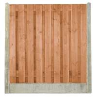 Hout-betonschutting wit/grijs i.c.m. douglas 19-planks tuinscherm