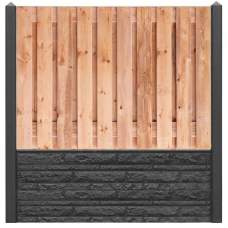 Hout-betonschutting antraciet motief i.c.m. 21-planks red class wood tuinscherm