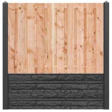 Hout-betonschutting antraciet motief i.c.m. 21-planks douglas tuinscherm