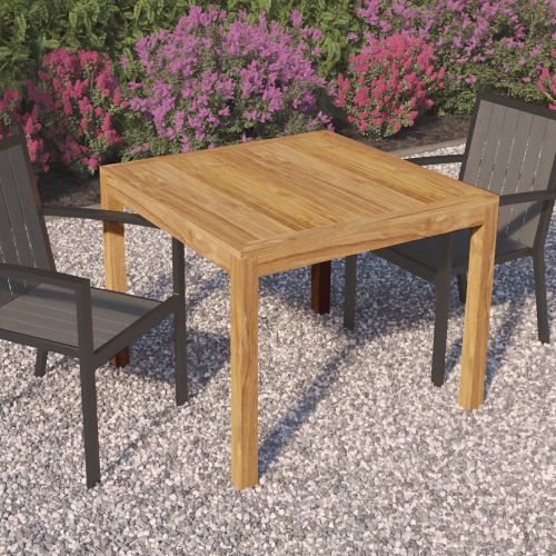 eeuwig absorptie Perforatie Teak tuintafel vierkant 100 x 100 cm