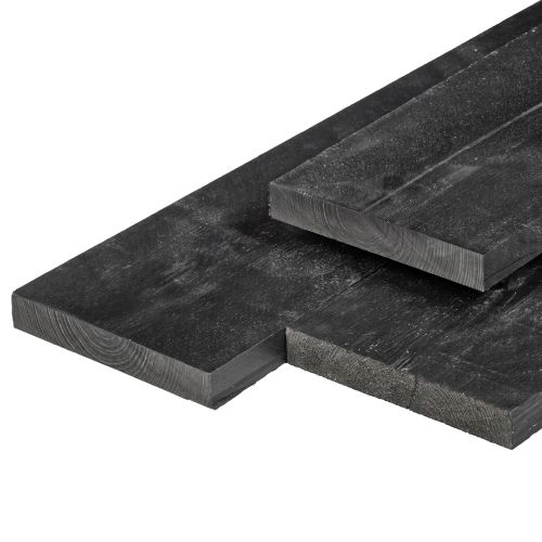 Schaken Buiten adem Uil Plank grenen zwart fijnbezaagd 2 x 20 x 400 cm