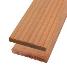 Vlonderplank hardhout bankirai aanbieding 2,5 x 14,5 cm groef/glad