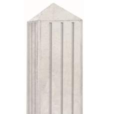 Betonpaal diamantkop wit/grijs gegroefd 10 x 10 x 280 cm Betonpaal diamantkop wit/grijs gegroefd 10 x 10 x 280 cm