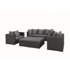 Wicker loungeset Bakersfield zwart Wicker loungeset Bakersfield zwart