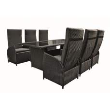 Wicker dinnerset Beverly zwart Wicker dinnerset Beverly zwart