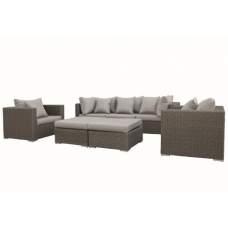 Wicker loungeset Damascus donker bruin Wicker loungeset Damascus donker bruin