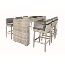 Wicker barset Green Valley grijs gemêleerd Wicker barset Green Valley grijs gemêleerd