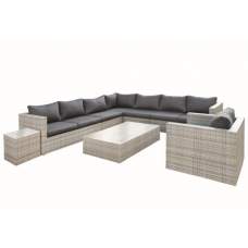 Wicker loungeset Greenwood grijs gemêleerd Wicker loungeset Greenwood grijs gemêleerd