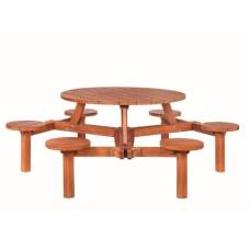 Hardhouten picknicktafel Rondo