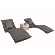Wicker loungerset Lancaster grijs gemêleerd Wicker loungerset Lancaster grijs gemêleerd