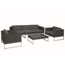 Wicker loungeset Richmond zwart Wicker loungeset Richmond zwart