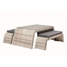 Wicker picknickset Sacremento grijs gemêleerd Wicker picknickset Sacremento grijs gemêleerd
