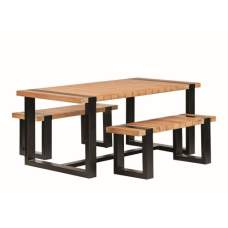 Tuinset Wellington teak zwart staal