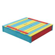Zandbak vierkant met zitdeksel gekleurd 120 x 120 x 25 cm 133045 Zandbak vierkant met zitdeksel gekleurd 120 x 120 x 25 cm 133045