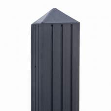 Betonpaal diamantkop antraciet gegroefd 10 x 10 x 280 cm Betonpaal diamantkop antraciet gegroefd 10 x 10 x 280 cm