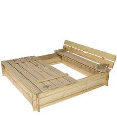 Zandbak vierkant met zitdeksel 120 x 120 x 25 cm 132973 Zandbak vierkant met zitdeksel 120 x 120 x 25 cm 132973
