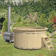 Hottub vurenhout met externe kachel