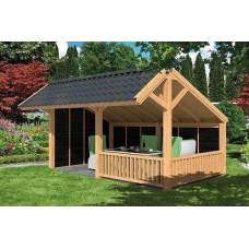 Lariks / Douglas overkapping Dwingeloo type 3 500 x 410 x 325 cm Lariks / Douglas overkapping Dwingeloo type 3 500 x 410 x 325 cm