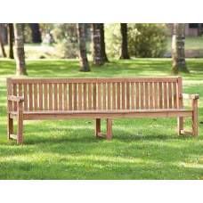 Parkbank Norwich teak met 3 poten 300 cm