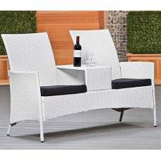 Wicker loveseat Como wit Wicker loveseat Como wit
