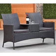 Wicker loveseat Foggia zwart Wicker loveseat Foggia zwart
