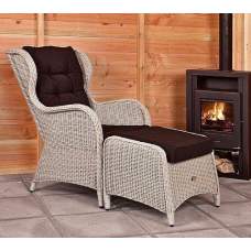 Wicker relaxstoel Lecce oud grijs Wicker relaxstoel Lecce oud grijs
