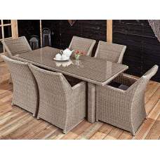 Wicker dinnerset Ajaccio bruin Wicker dinnerset Ajaccio bruin