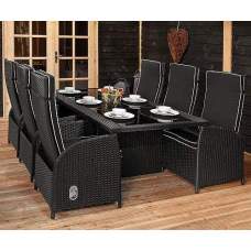 Wicker dinnerset Catania zwart Wicker dinnerset Catania zwart