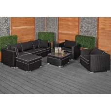 Wicker loungeset Bari zwart Wicker loungeset Bari zwart