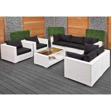 Wicker loungeset Bergamo wit Wicker loungeset Bergamo wit