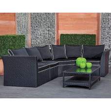 Wicker loungeset Ferrara zwart Wicker loungeset Ferrara zwart