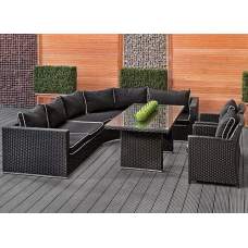 Wicker loungeset Florence zwart Wicker loungeset Florence zwart