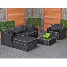 Wicker loungeset Frascati zwart Wicker loungeset Frascati zwart