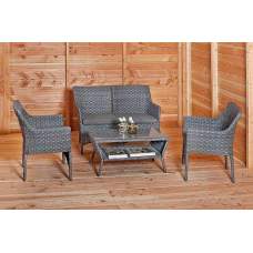 Wicker loungeset Livorno antraciet Wicker loungeset Livorno antraciet
