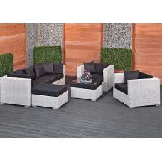 Wicker loungeset Milan oud grijs Wicker loungeset Milan oud grijs