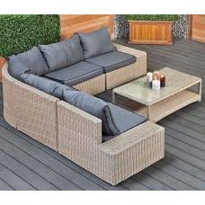 Wicker loungeset Modena bruin Wicker loungeset Modena bruin