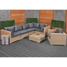 Wicker loungeset Roma bruin Wicker loungeset Roma bruin