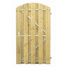 Fiqops Tuinpoort, 125 x 100 cm, groen, tuindeur, hekdeur, binnenpoort van verzinkt staal, incl. slot, deurklink en 3 sleutels, hekpoort, omheining, weerbestendig, robuust en duurzaam