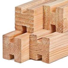 Stapelbouw lariks/douglas geschaafd 11 x 11 x 300 cm tussenpaal