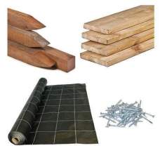 Vlonder totaalpakket vuren geïmpregneerd glad 28 mm hardhouten regels Vlonder totaalpakket vuren geïmpregneerd glad 28 mm hardhouten regels